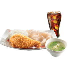 Chinese-Style Fried Chicken with Wonton soup & drinks by Chowking