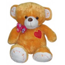 Brown Bear with Ribbon & Heart Embroidery